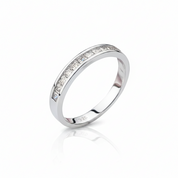 Princess-Cut Diamond Option Channel-Set Half-Eternity Band-Black Diamonds New York