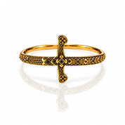 Royal Cross Sword Punk Bangle-Black Diamonds New York