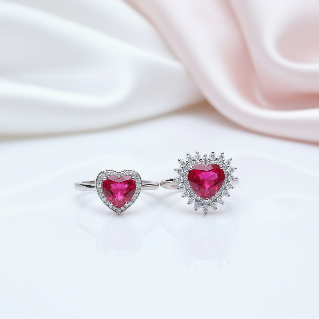 Ruby 925 Sterling Silver Ring-Black Diamonds New York