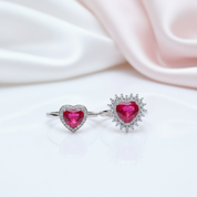 Ruby 925 Sterling Silver Ring-Black Diamonds New York