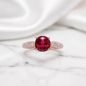 1.0 Ct Round Cut Red Diamond Option Engagement Ring-Black Diamonds New York