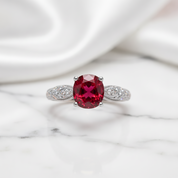 1.0 Ct Round Cut Red Diamond Option Engagement Ring-Black Diamonds New York