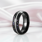 Sand and Stone Men's Tungsten Wedding Band-Black Diamonds New York