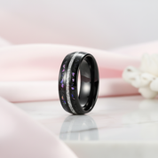 Sand and Stone Men's Tungsten Wedding Band-Black Diamonds New York