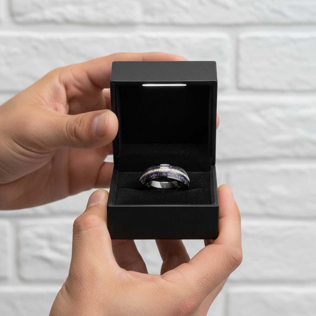 Sand and Stone Men's Tungsten Wedding Band-Black Diamonds New York