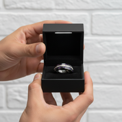 Sand and Stone Men's Tungsten Wedding Band-Black Diamonds New York