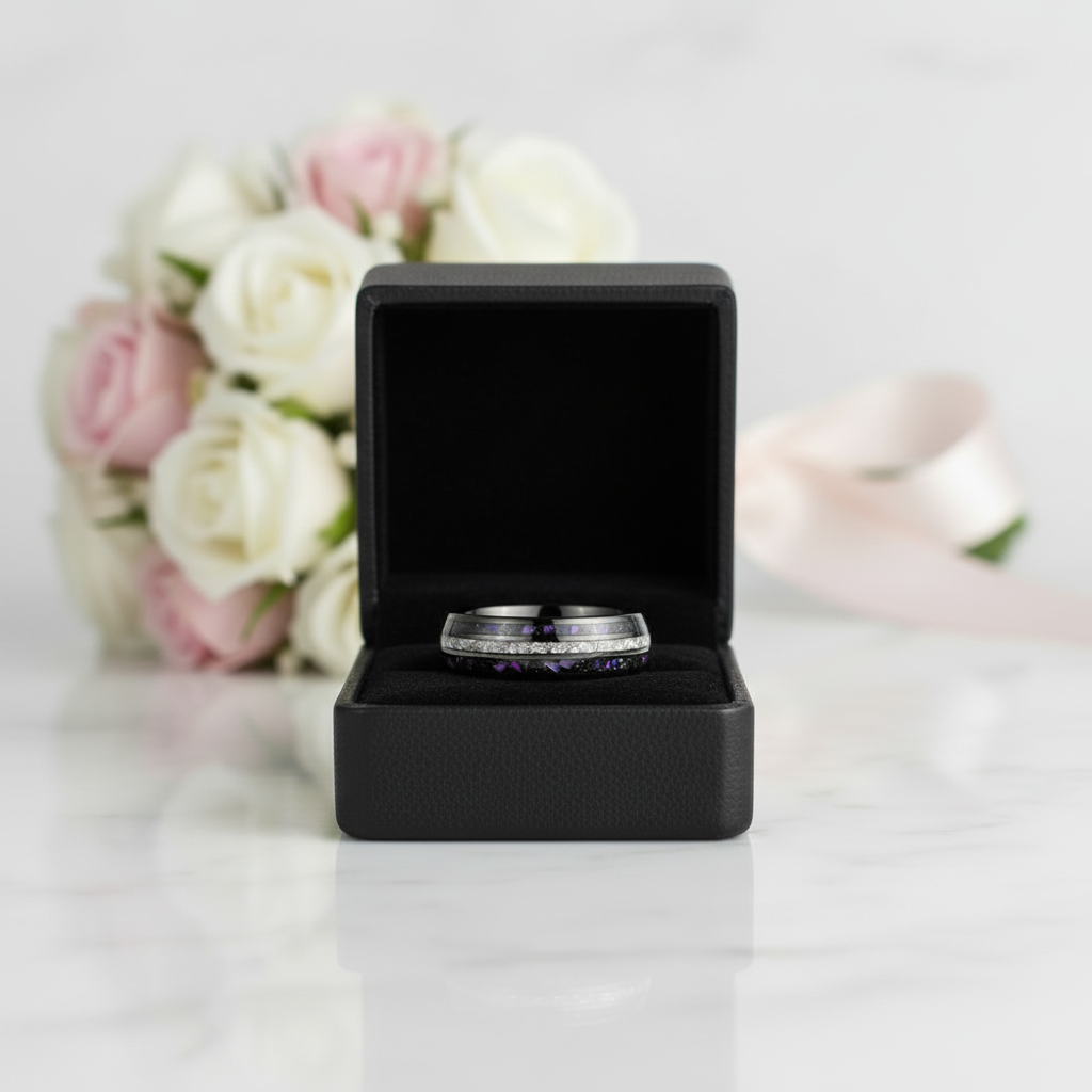 Sand and Stone Men's Tungsten Wedding Band-Black Diamonds New York