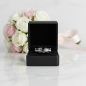 Sand and Stone Men's Tungsten Wedding Band-Black Diamonds New York