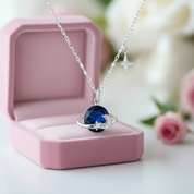 Saturn and Star Pendant with Diamond Necklace-Black Diamonds New York