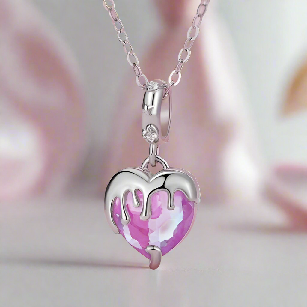 Saturn & Melting Heart Charm-Black Diamonds New York