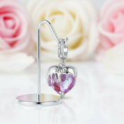 Saturn & Melting Heart Charm-Black Diamonds New York