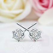 Shiny Diamond Classic Six Prong Earrings-Black Diamonds New York