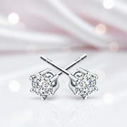 Shiny Diamond Option Classic Six Prong Earrings-Black Diamonds New York