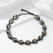 Shiny Gothic Skull Bracelet-Black Diamonds New York