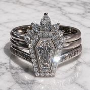 Until Death Ring Coffin Shape Diamond Wedding Rings-Black Diamonds New York