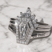 Until Death Ring Coffin Shape Diamond Wedding Rings-Black Diamonds New York