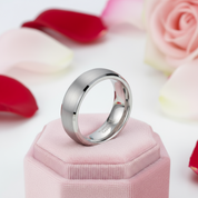 Silver Brushed Men's Tungsten Carbide Wedding Band-Black Diamonds New York