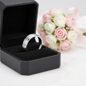 Silver Brushed Men's Tungsten Carbide Wedding Band-Black Diamonds New York