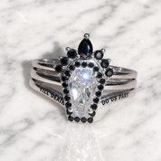 Until Death Ring Coffin Shape Diamond Wedding Rings-Black Diamonds New York