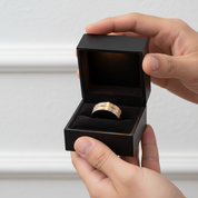 Silver & Gold Spin Men's Ring Band-Black Diamonds New York
