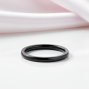 Simple 2mm Women's Wedding Band-Black Diamonds New York