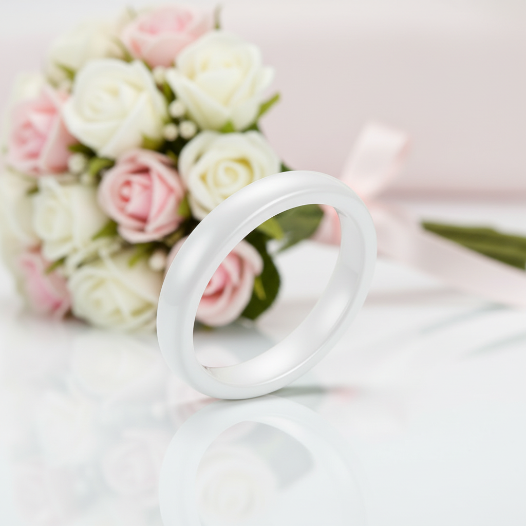 Simple 3mm Ceramic Wedding Band-Black Diamonds New York