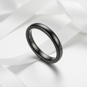 Simple 3mm Ceramic Wedding Band-Black Diamonds New York