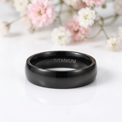Simple Black Titanium Men's Wedding Band-Black Diamonds New York