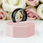Simple Black Titanium Men's Wedding Band-Black Diamonds New York