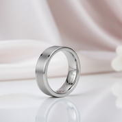 Simple Brushed Tungsten Wedding Band-Black Diamonds New York