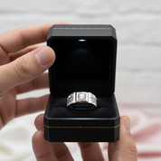 Simple Design Round Cut Adjustable Men's Band-Black Diamonds New York