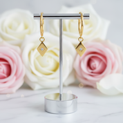 Simple Geometric with Star Hoop Earrings-Black Diamonds New York