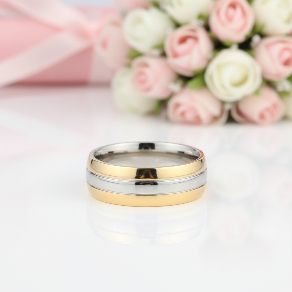 Simple Men's Titanium Wedding Band-Black Diamonds New York