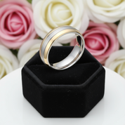 Simple Men's Titanium Wedding Band-Black Diamonds New York