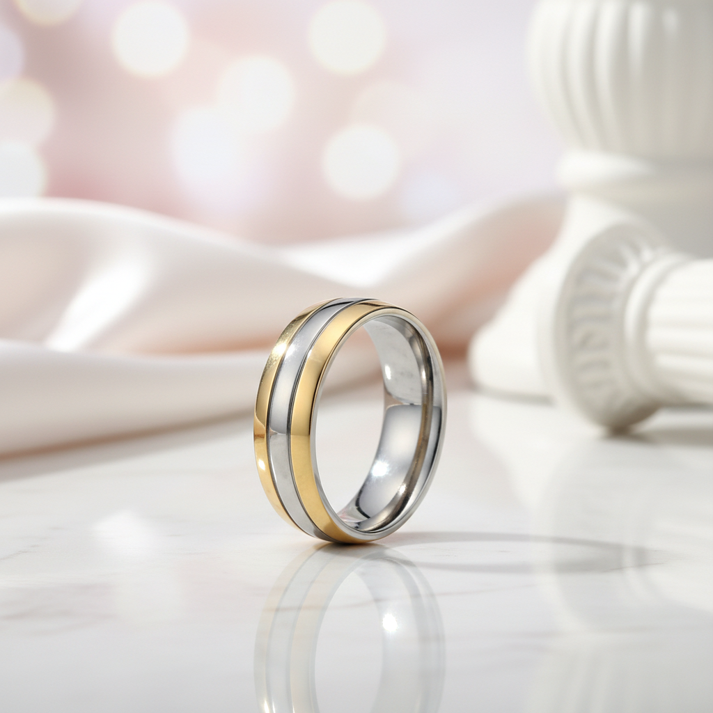 Simple Men's Titanium Wedding Band-Black Diamonds New York