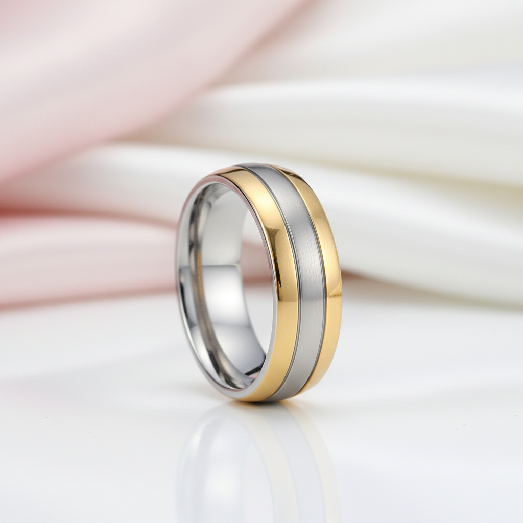 Simple Men's Titanium Wedding Band-Black Diamonds New York