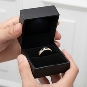 Simple Men's Titanium Wedding Band-Black Diamonds New York