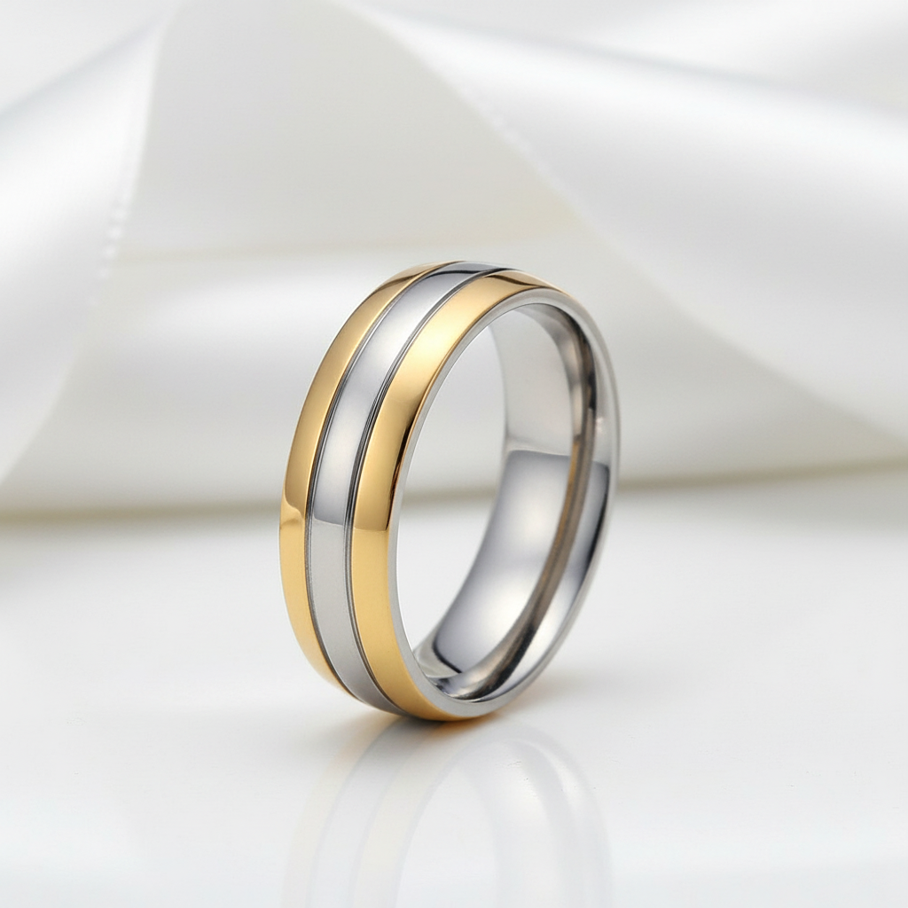 Simple Men's Titanium Wedding Band-Black Diamonds New York
