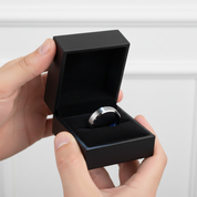 Simple Men's Tungsten Carbide Wedding Band-Black Diamonds New York