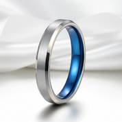 Simple Men's Tungsten Carbide Wedding Band-Black Diamonds New York