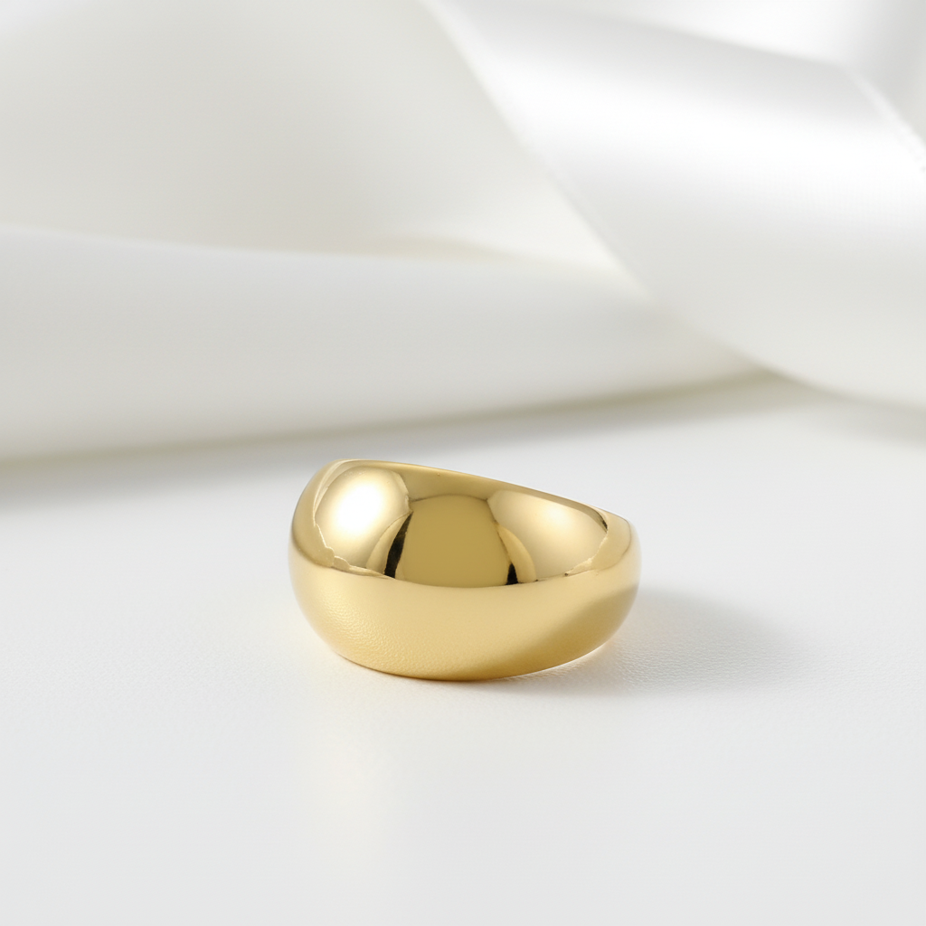 Simple Polish Ring Band-Black Diamonds New York