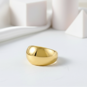 Simple Polish Ring Band-Black Diamonds New York