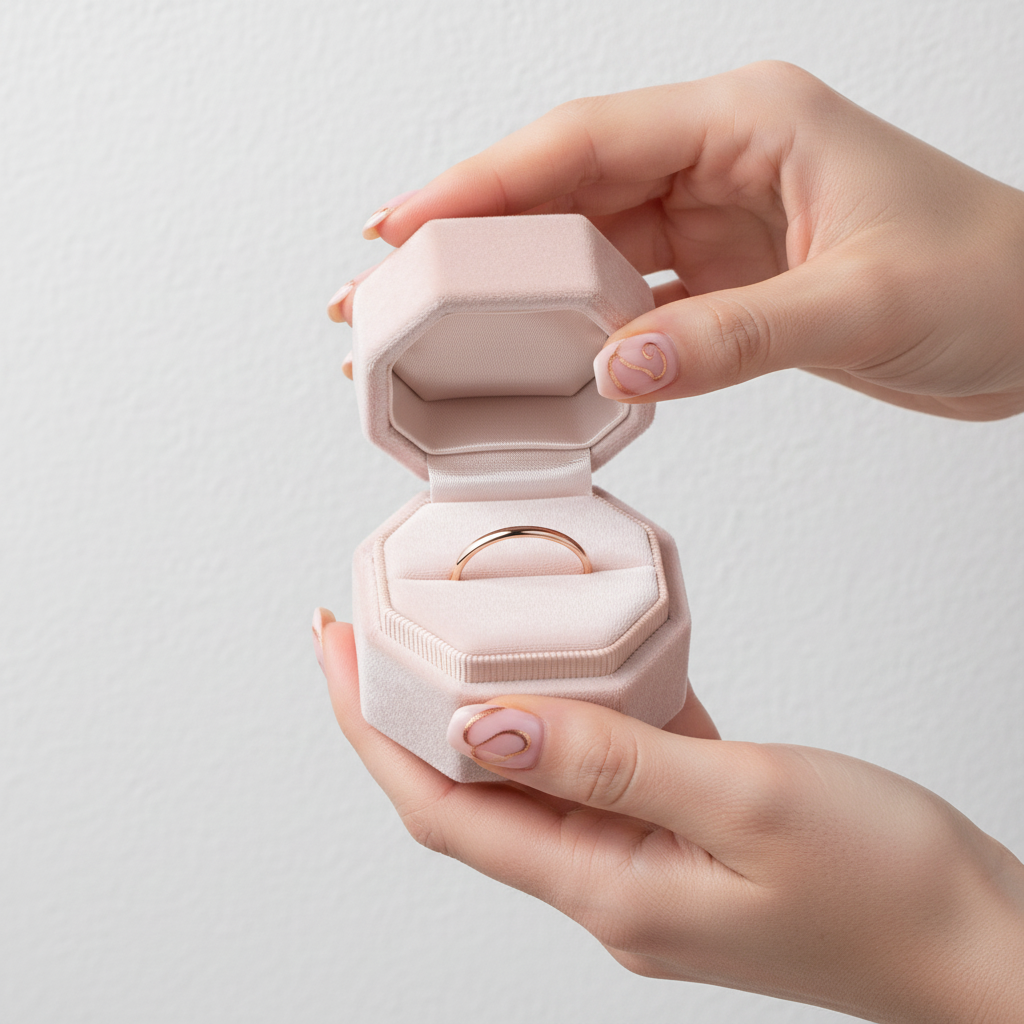 Simple Rose Gold Wedding Band-Black Diamonds New York