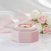 Simple Rose Gold Wedding Band-Black Diamonds New York