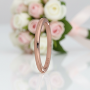 Simple Rose Gold Wedding Band-Black Diamonds New York