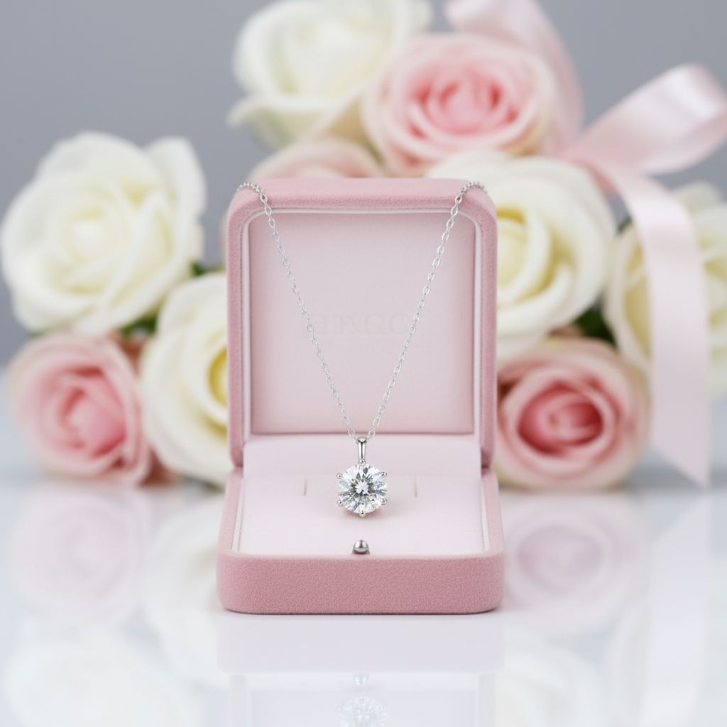 Simple Six-Claw 2.0 Ct Diamond Option Necklace-Black Diamonds New York