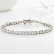 Simple White Round Cut Bracelet-Black Diamonds New York