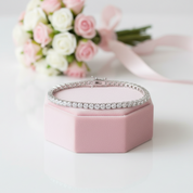 Simple White Round Cut Bracelet-Black Diamonds New York