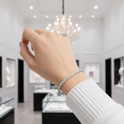 Simple White Round Cut Bracelet-Black Diamonds New York
