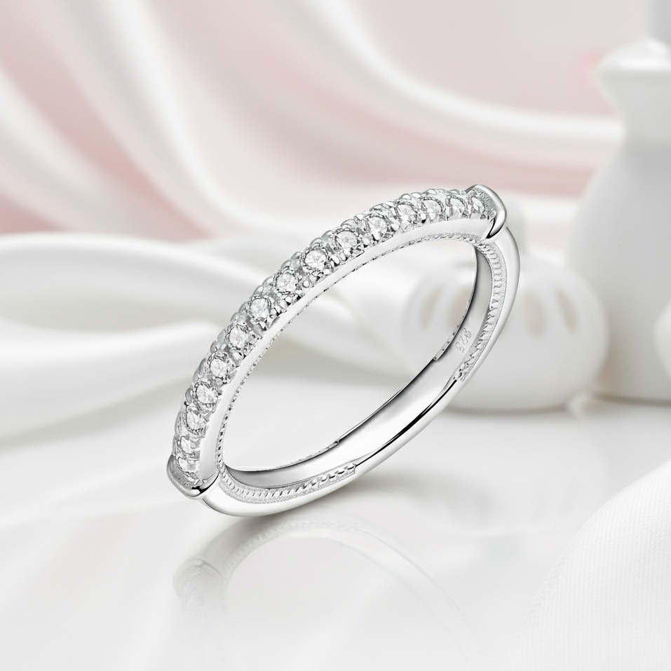 Simply Unique Half Eternity Diamond Option Ring Band-Black Diamonds New York